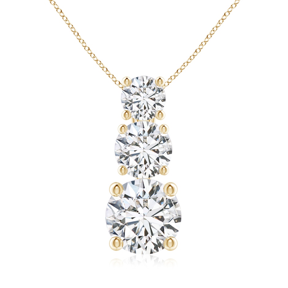 5.5mm HSI2 Diamond Three Stone Pendant in Yellow Gold 