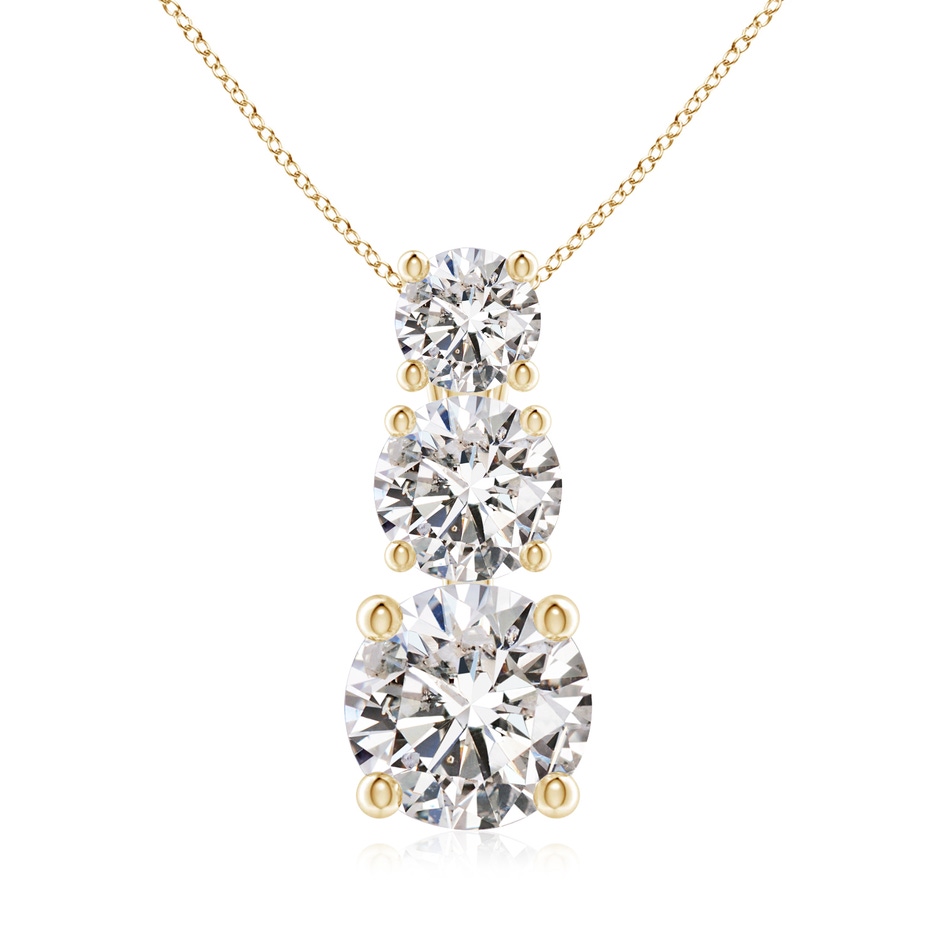 5.5mm IJI1I2 Diamond Three Stone Pendant in Yellow Gold 