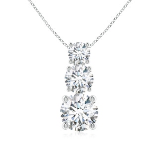 5mm GVS2 Diamond Three Stone Pendant in P950 Platinum