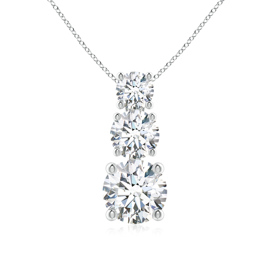 5mm GVS2 Diamond Three Stone Pendant in P950 Platinum 