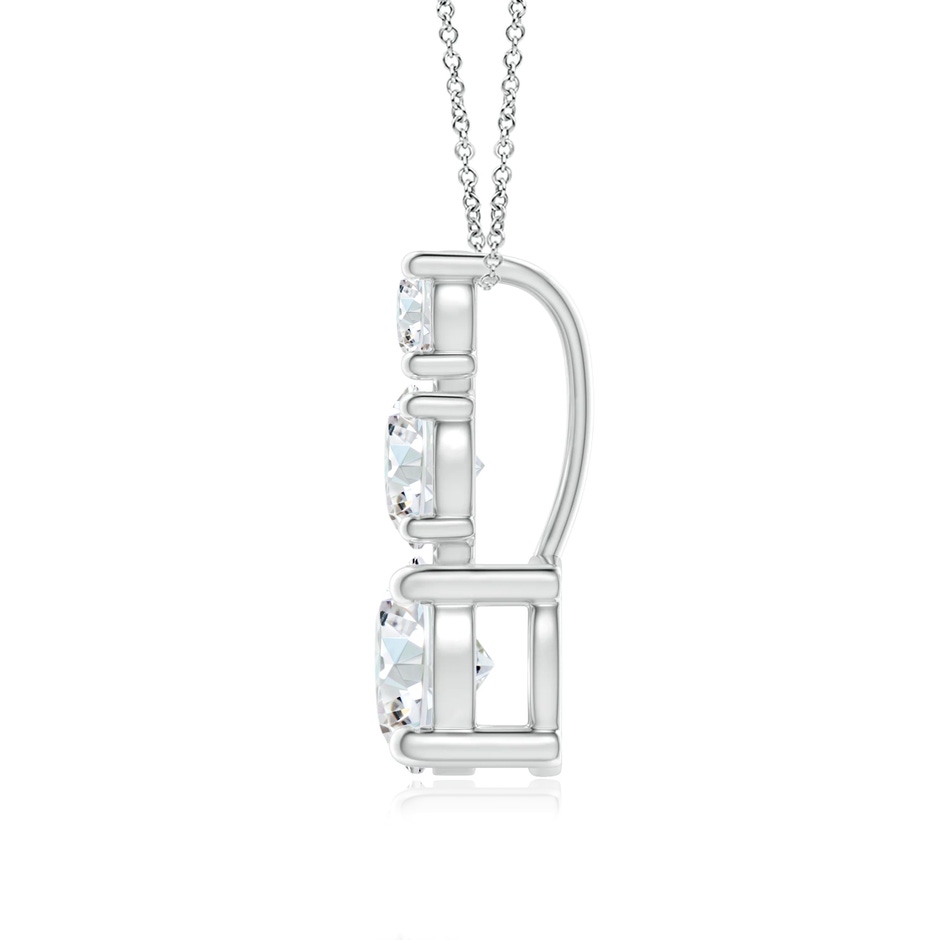 5mm GVS2 Diamond Three Stone Pendant in P950 Platinum side 199