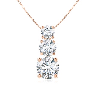 5mm GVS2 Diamond Three Stone Pendant in Rose Gold