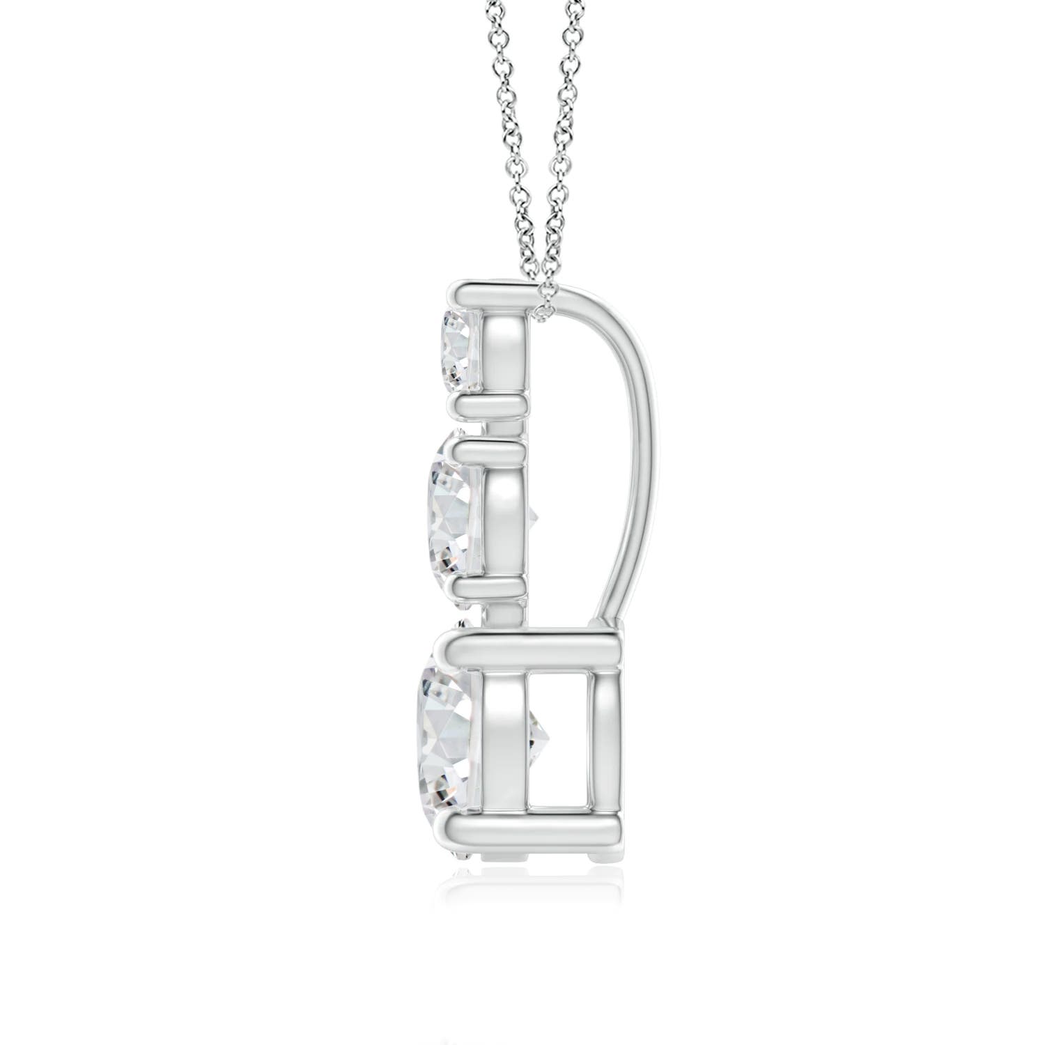 5mm HSI2 Diamond Three Stone Pendant in 18K White Gold