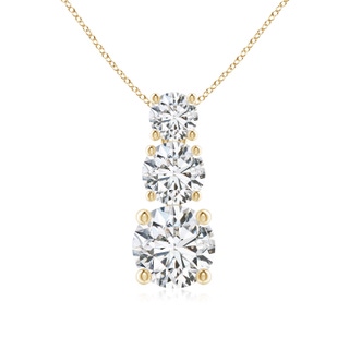 5mm HSI2 Diamond Three Stone Pendant in Yellow Gold