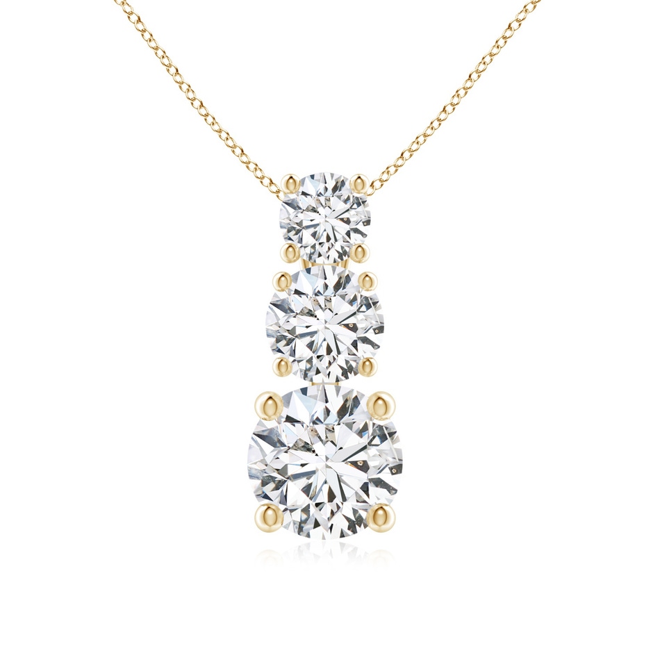 5mm HSI2 Diamond Three Stone Pendant in Yellow Gold 