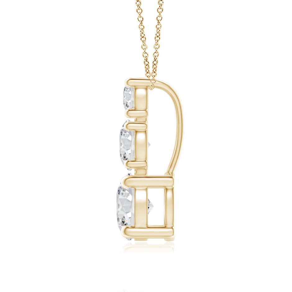 5mm HSI2 Diamond Three Stone Pendant in Yellow Gold side 199