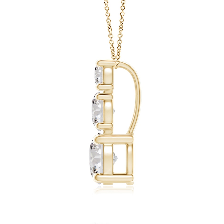 5mm IJI1I2 Diamond Three Stone Pendant in Yellow Gold side 199