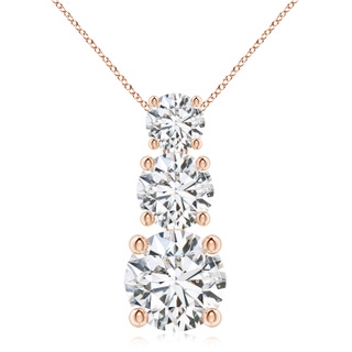 6.4mm HSI2 Diamond Three Stone Pendant in 9K Rose Gold