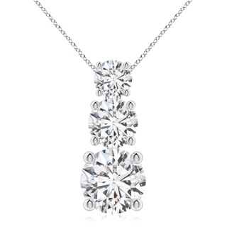 6.4mm HSI2 Diamond Three Stone Pendant in P950 Platinum