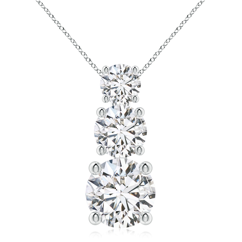 6.4mm HSI2 Diamond Three Stone Pendant in P950 Platinum 