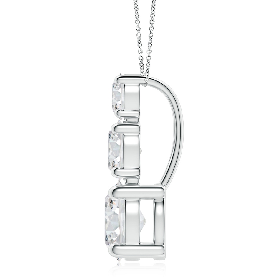 6.4mm HSI2 Diamond Three Stone Pendant in P950 Platinum side 199