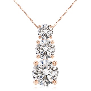 6.4mm IJI1I2 Diamond Three Stone Pendant in 10K Rose Gold