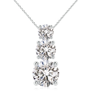 6.4mm IJI1I2 Diamond Three Stone Pendant in P950 Platinum