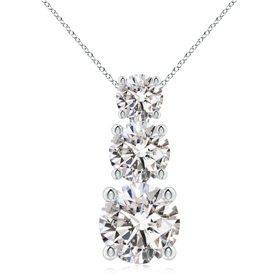 6.4mm IJI1I2 Diamond Three Stone Pendant in P950 Platinum 