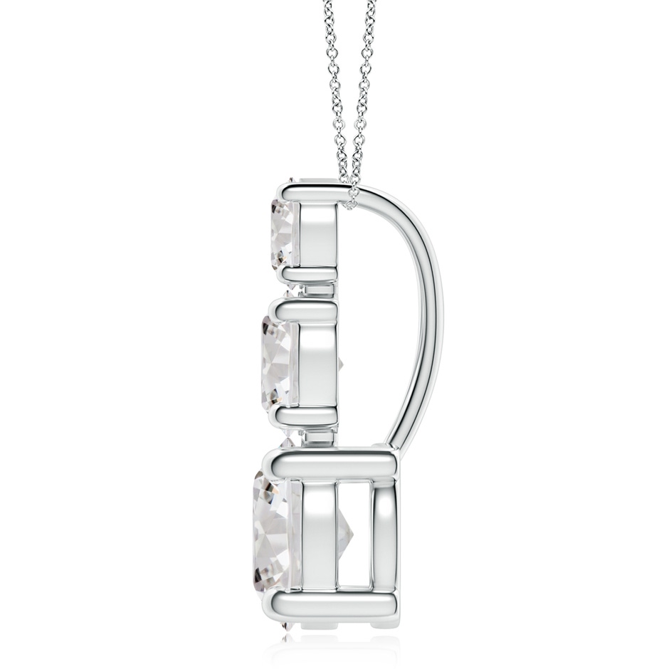 6.4mm IJI1I2 Diamond Three Stone Pendant in P950 Platinum side 199