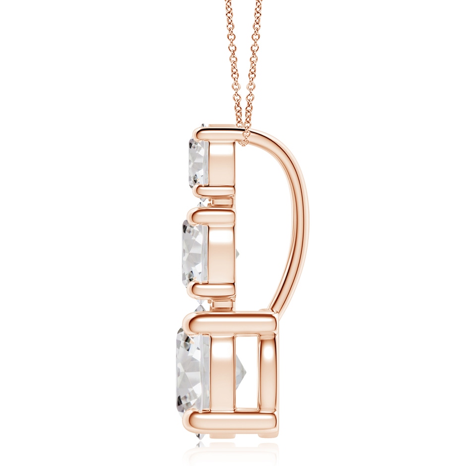 6.4mm IJI1I2 Diamond Three Stone Pendant in Rose Gold side 199