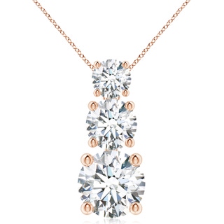 7.4mm GVS2 Diamond Three Stone Pendant in 18K Rose Gold
