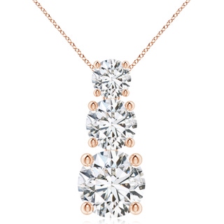 7.4mm HSI2 Diamond Three Stone Pendant in 18K Rose Gold
