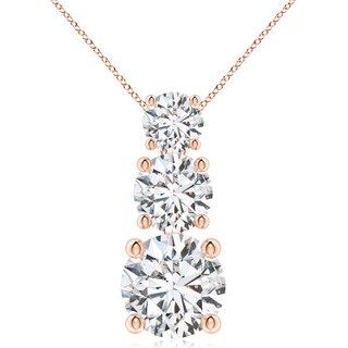 7.4mm HSI2 Diamond Three Stone Pendant in Rose Gold