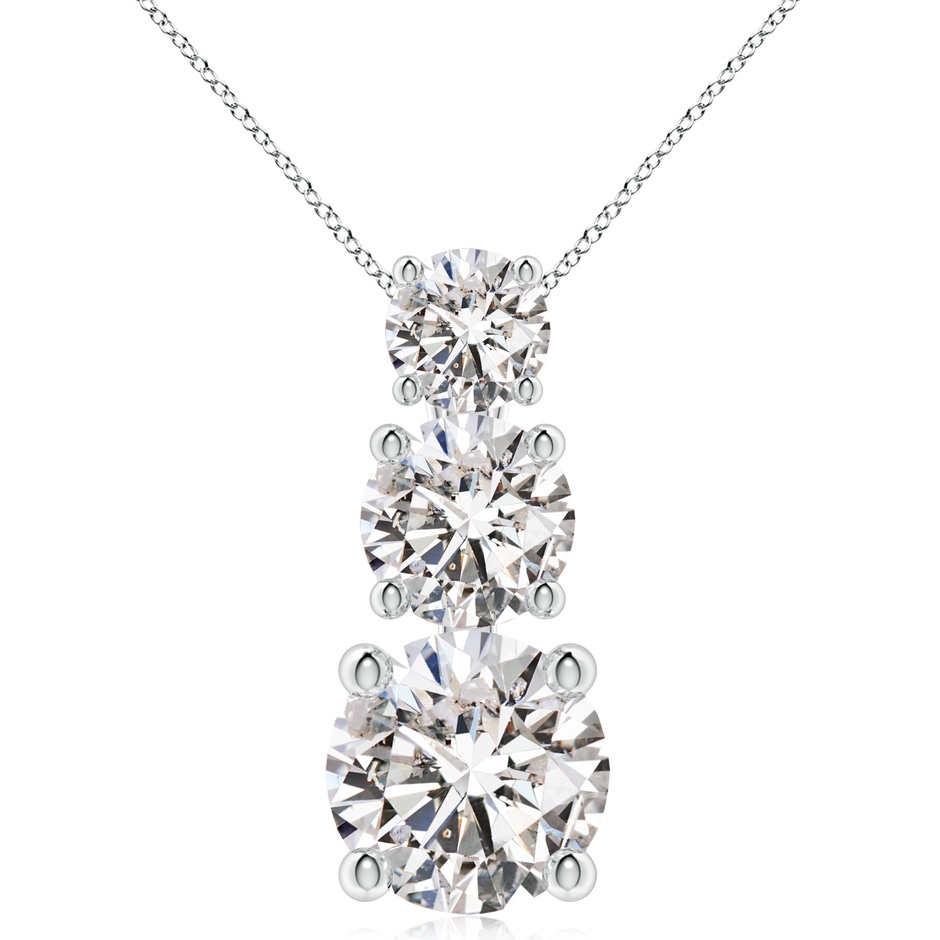 7.4mm IJI1I2 Diamond Three Stone Pendant in P950 Platinum 