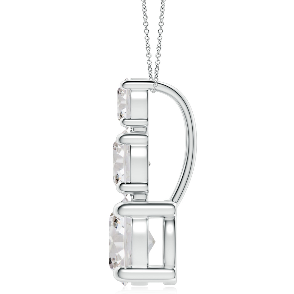 7.4mm IJI1I2 Diamond Three Stone Pendant in P950 Platinum side 199