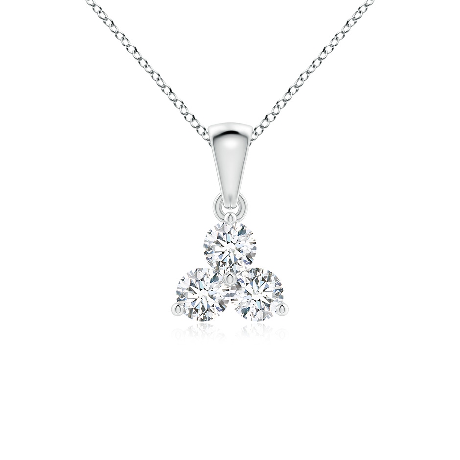 3.6mm GVS2 Round Diamond Three Stone Pendant in P950 Platinum 
