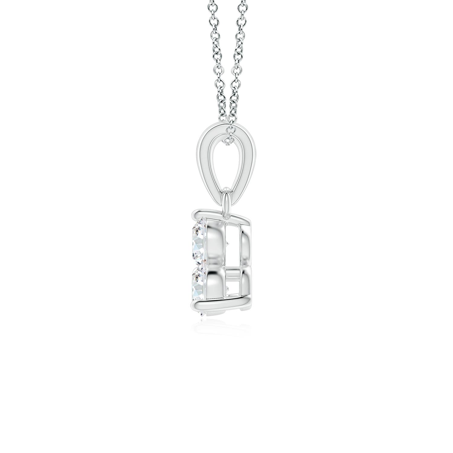 3.6mm GVS2 Round Diamond Three Stone Pendant in White Gold