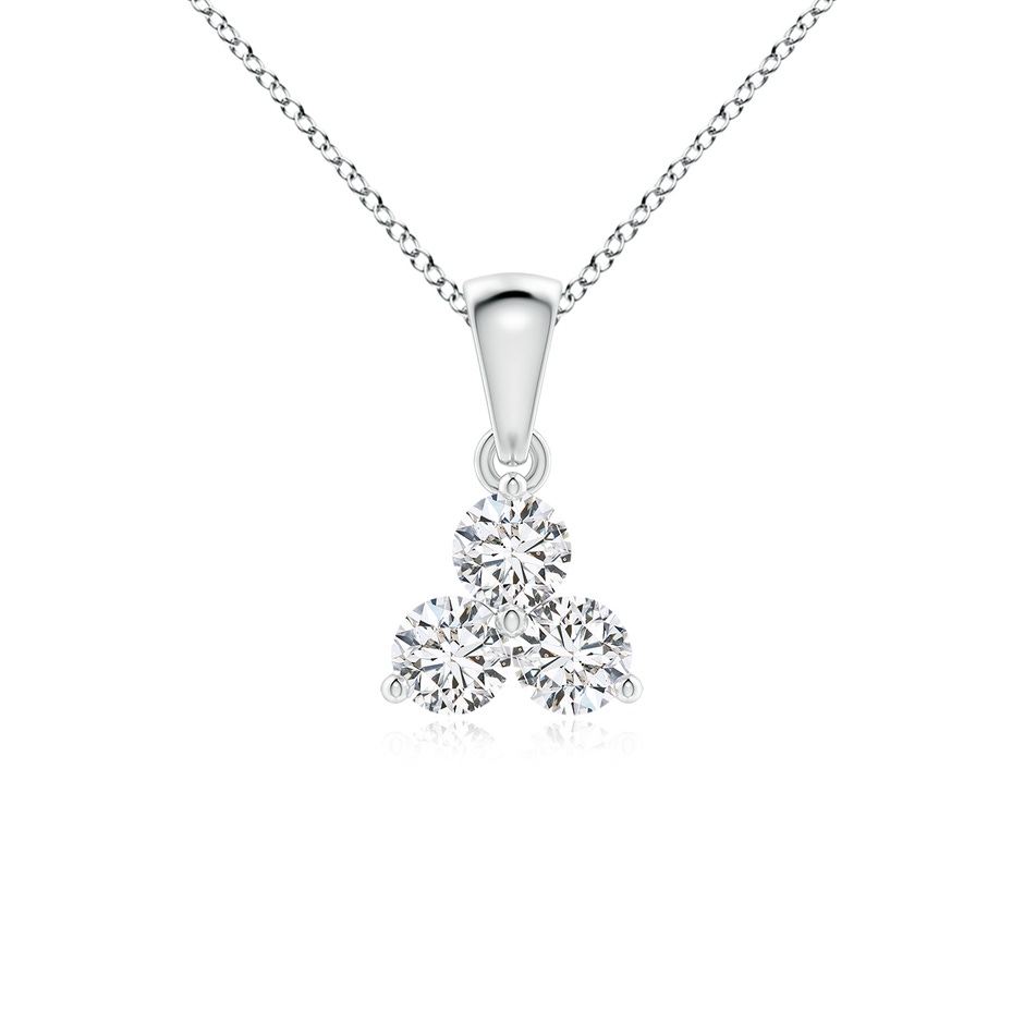 3.6mm HSI2 Round Diamond Three Stone Pendant in 18K White Gold 