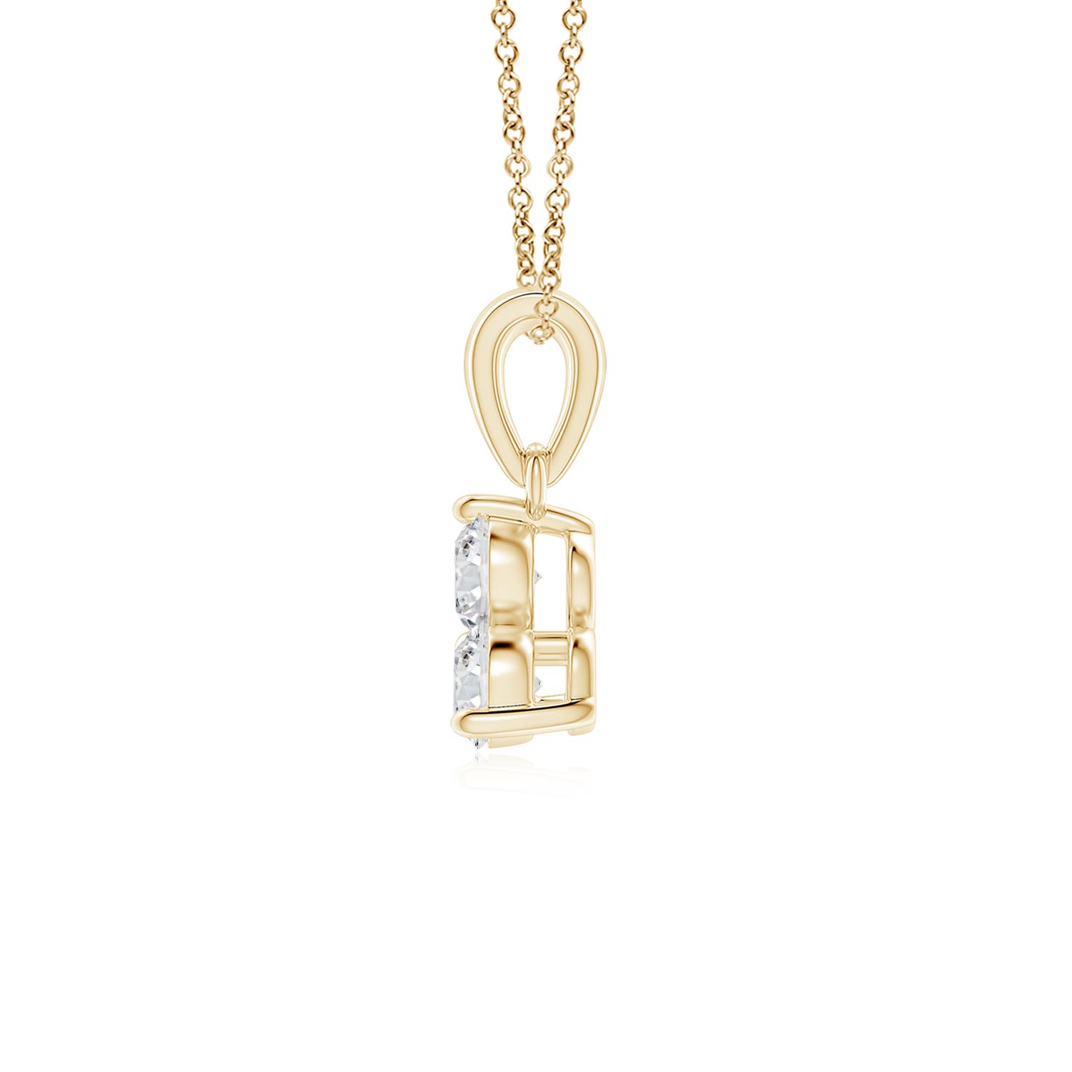 3.6mm HSI2 Round Diamond Three Stone Pendant in 18K Yellow Gold