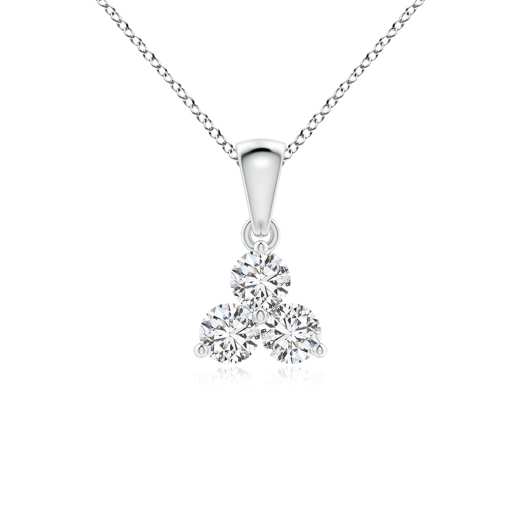 3.6mm HSI2 Round Diamond Three Stone Pendant in White Gold