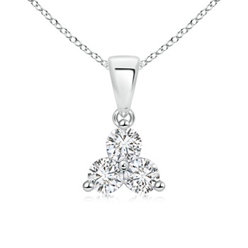 3.6mm HSI2 Round Diamond Three Stone Pendant in White Gold 