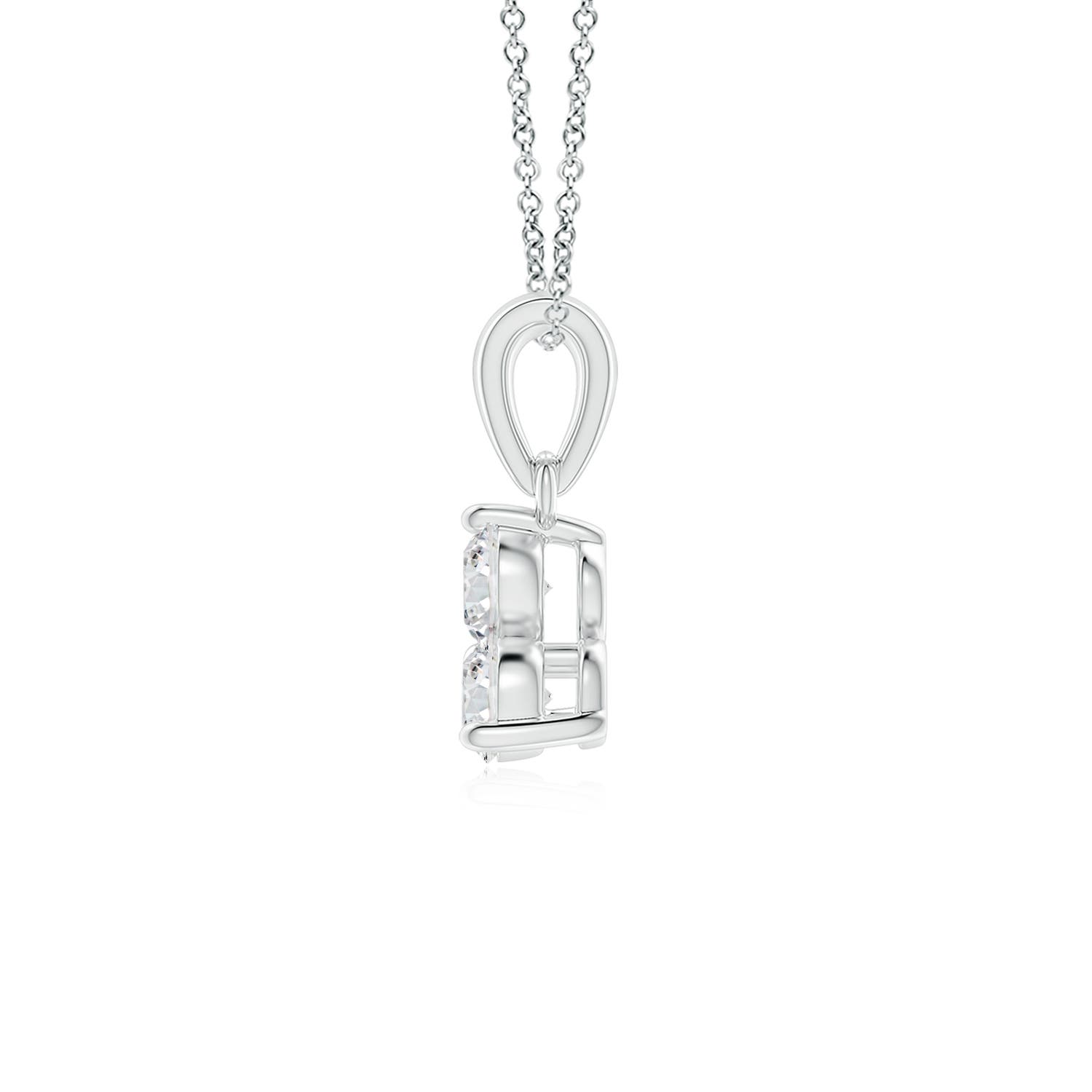 3.6mm HSI2 Round Diamond Three Stone Pendant in White Gold - side 2