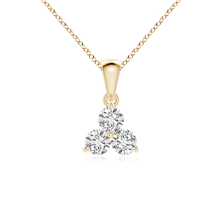 3.6mm HSI2 Round Diamond Three Stone Pendant in Yellow Gold 