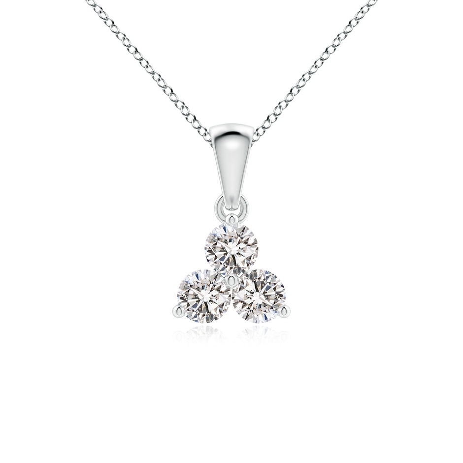 3.6mm IJI1I2 Round Diamond Three Stone Pendant in White Gold 
