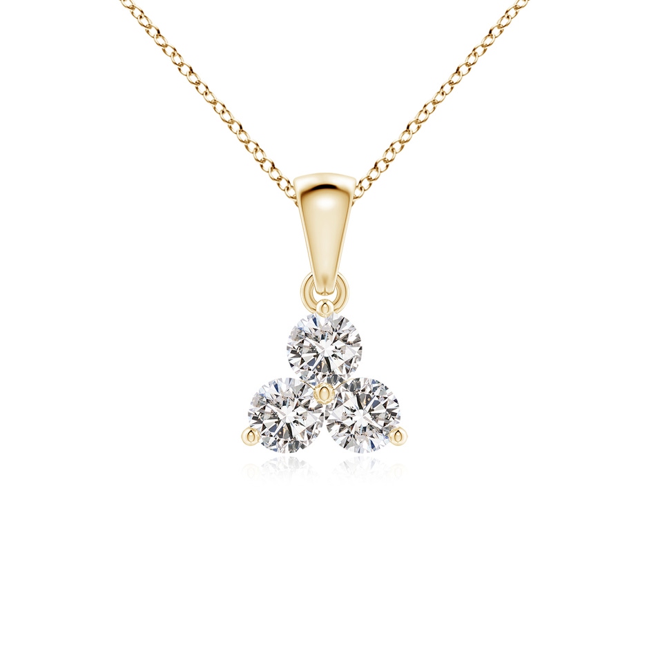 3.6mm IJI1I2 Round Diamond Three Stone Pendant in Yellow Gold 
