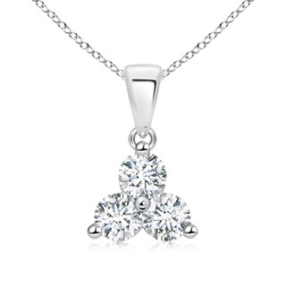 4.4mm GVS2 Round Diamond Three Stone Pendant in P950 Platinum