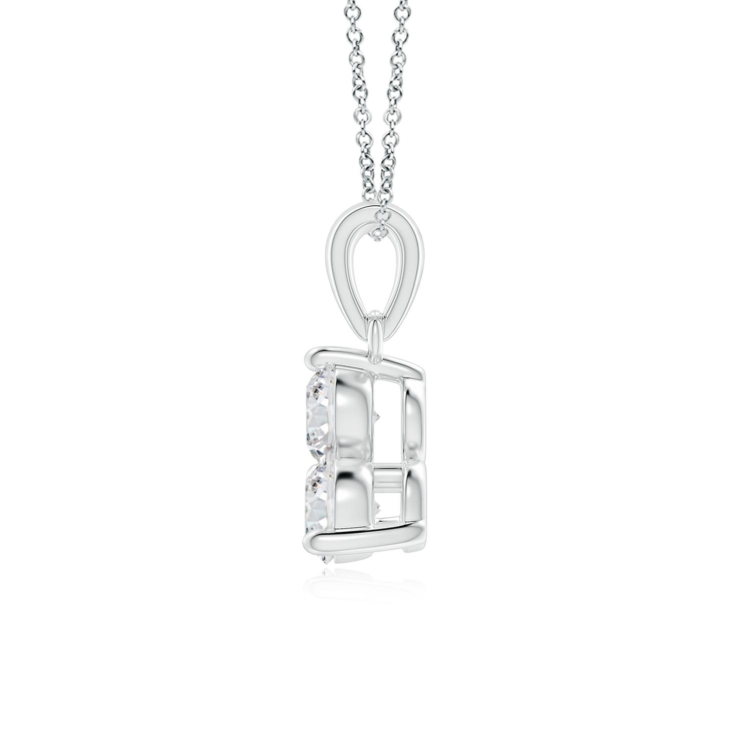 4.4mm HSI2 Round Diamond Three Stone Pendant in 18K White Gold