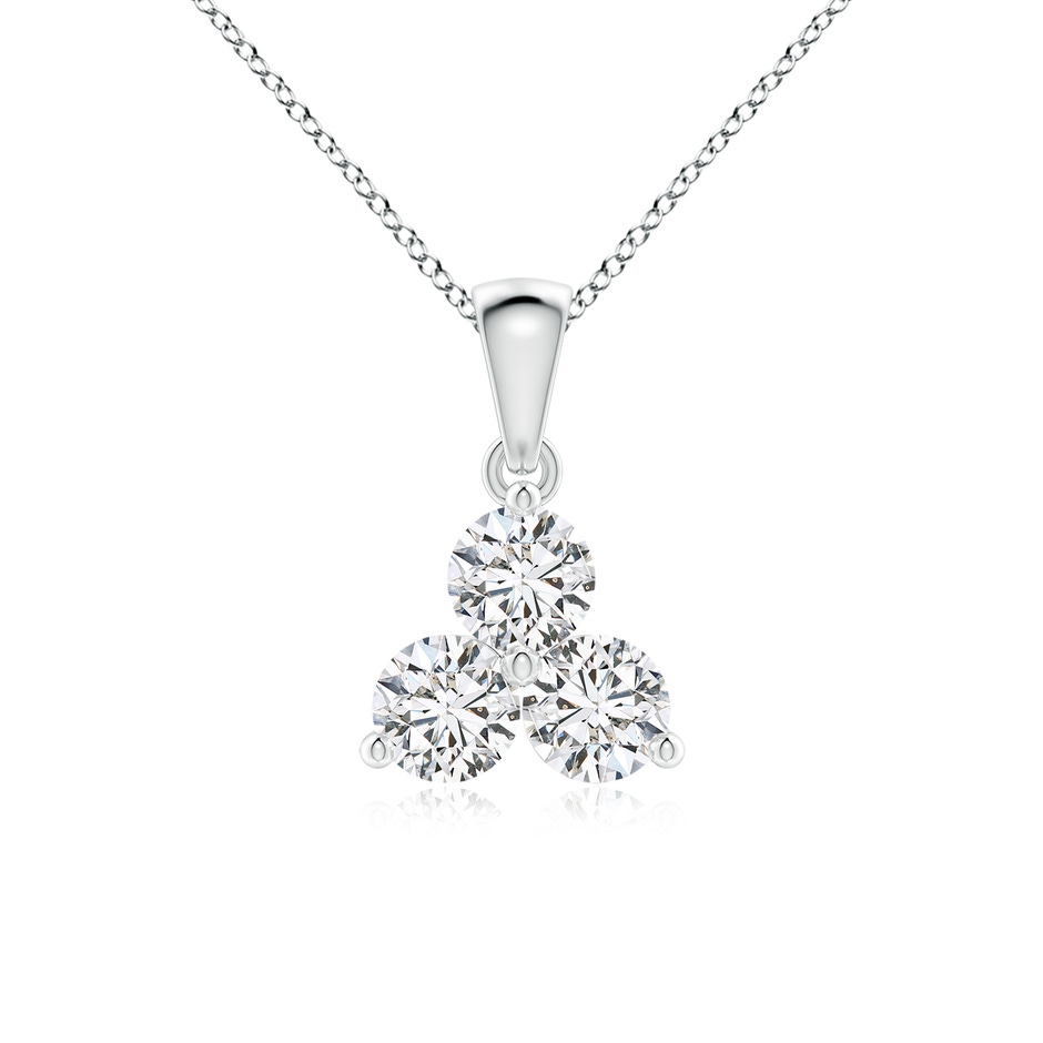 4.4mm HSI2 Round Diamond Three Stone Pendant in White Gold 