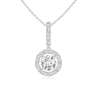 4.3mm GVS2 Round Diamond Floating Halo Pendant in P950 Platinum