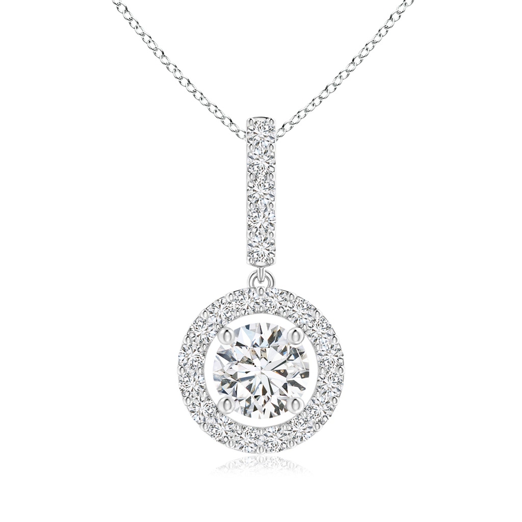 5.2mm HSI2 Round Diamond Floating Halo Pendant in White Gold