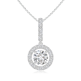 5.2mm HSI2 Round Diamond Floating Halo Pendant in White Gold