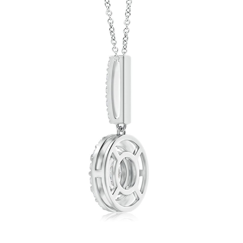 5.2mm HSI2 Round Diamond Floating Halo Pendant in White Gold Side-2