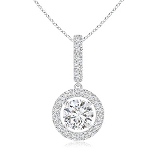 5.4mm HSI2 Round Diamond Floating Halo Pendant in White Gold