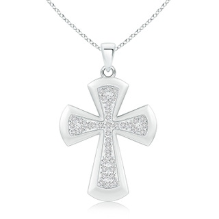 1.4mm HSI2 Pavé-Set Diamond Cross Pendant in P950 Platinum