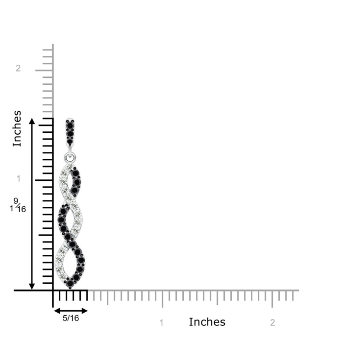 1.9mm A Black and White Diamond Infinity Twist Pendant in White Gold product image