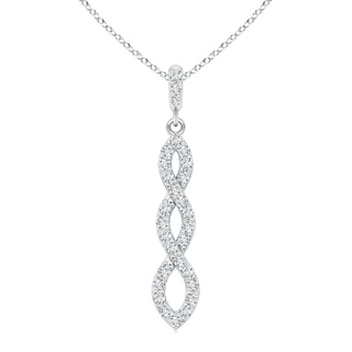 1.9mm GVS2 Diamond Infinity Twist Pendant in 9K White Gold