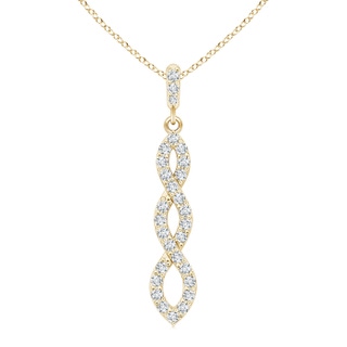 1.9mm GVS2 Diamond Infinity Twist Pendant in Yellow Gold