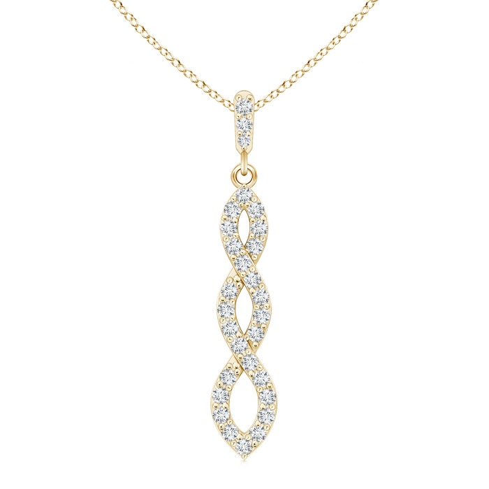 1.9mm GVS2 Diamond Infinity Twist Pendant in Yellow Gold 