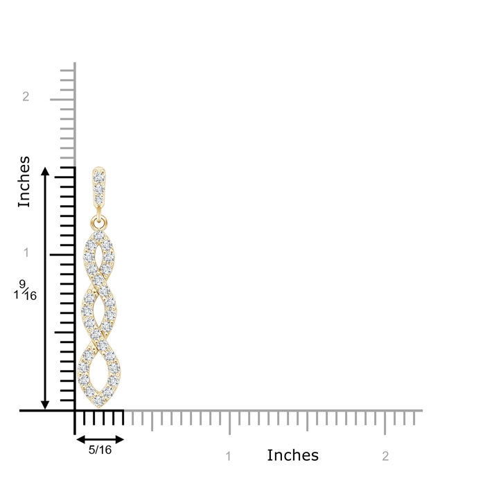 1.9mm GVS2 Diamond Infinity Twist Pendant in Yellow Gold product image