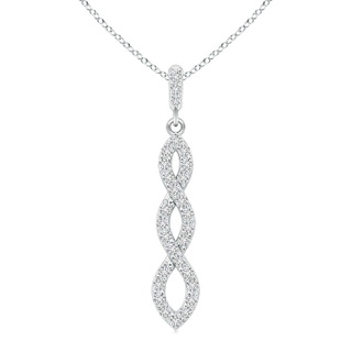 1.9mm HSI2 Diamond Infinity Twist Pendant in 9K White Gold